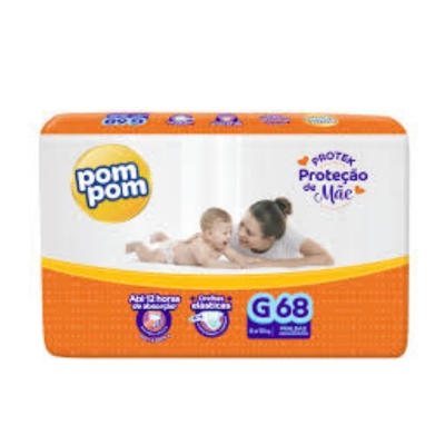 Fralda Pom Pom Derma Protek Hiper G 68 Unidades 