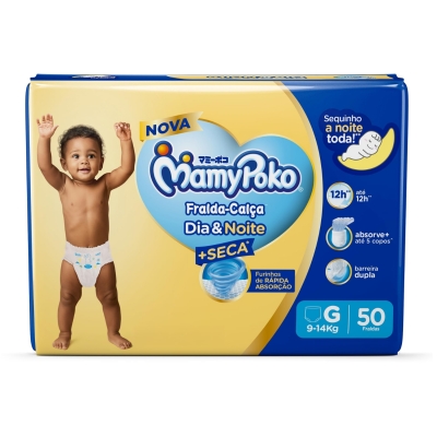 Fralda Mamypoko Calca Dia/Noite Hiper G 50 Unidades