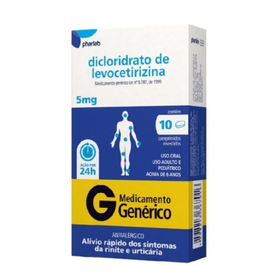 Dicloridrato De Levocetirizina 5mg 10 Comprimidos Genérico 