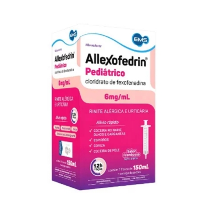 Allexofedrin Pediátrico 6mg/ml Sabor Framboesa Suspensão Oral 150ml