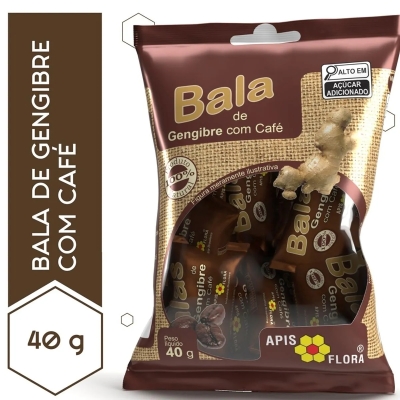Bala de Gengibre Com Café Apis Flora 40g