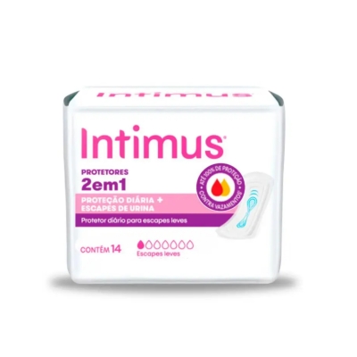 Protetor Diário Intimus 2 em 1 com 14 Unidades