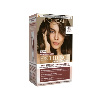 Tinta de Cabelo Permanente Imédia Excellence L'Oréal Paris Sem Amônia - 4U Castanho Universal