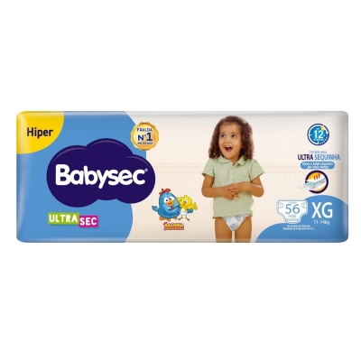 Fralda Babysec Ultrasec Galinha Pintadinha Hiper XG 56 Unidades