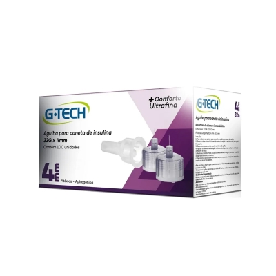 Agulha Para Caneta De Insulina G-Tech 32g 4mm 100 Unidades