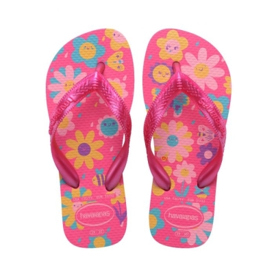 Sandália Havaianas Kids Flores Flux/Rosa Gum 33/34 Coleção 1 Par