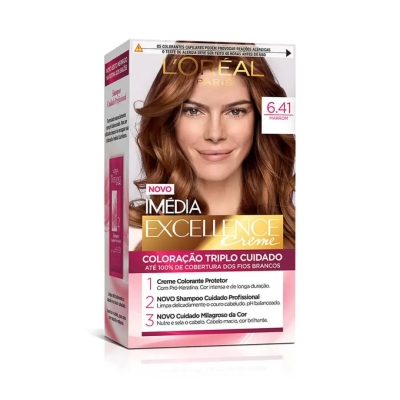 Tinta de Cabelo Permanente Imédia Excellence L'Oréal Paris Creme - 6.41 Marrom