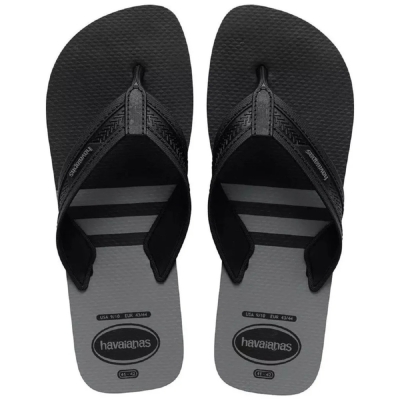 Sandália Havaianas City Basic Preto/Preto/Cinza Aço 43/44