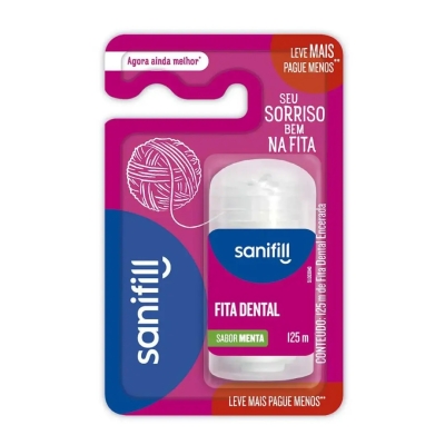 Fita Dental Sanifill Clássico Leve Mais Pague Menos 125 Metros