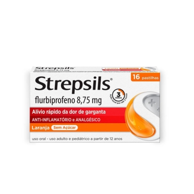 Pastilhas para Garganta Strepsils Laranja 16 Unidades 