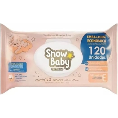 Toalha Umedecida Snow Baby Premium Pacote 120 Unidades