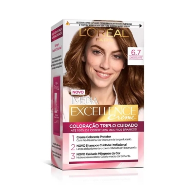 Tinta de Cabelo Permanente Imédia Excellence L'Oréal Paris Creme - 6.7 Chocolate