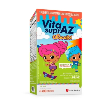 Polivitamínico Vita SuprAZ Os Chocolix Marshmallow 60 Comprimidos