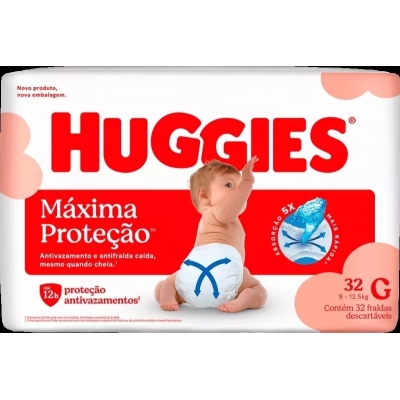 Fralda Huggies Máxima Proteção G 32 Unidades