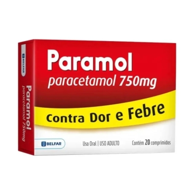Paracetamol 750mg 20 Comprimidos Genérico Belfar