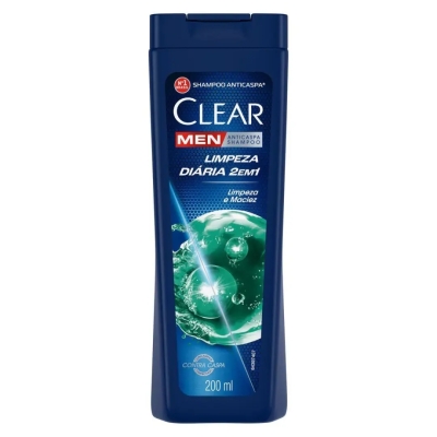 Shampoo Anticaspa Clear Men Limpeza Diária 2 em 1 200ml