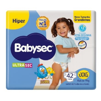 Fralda Babysec Galinha Pintadinha Ultrasec Hiper XXXG 42 Unidades 