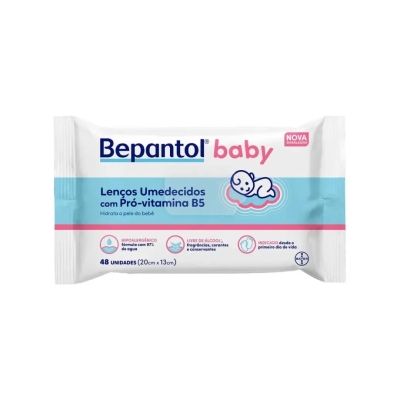 Lenço Umedecido Bepantol Baby Hipoalergênico com Pró Vitamina B5 Sem Fragrância 48 Unidades