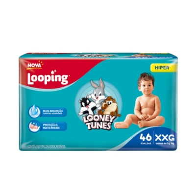 Fralda Looney Tunes Hiper XXG 46 Unidades
