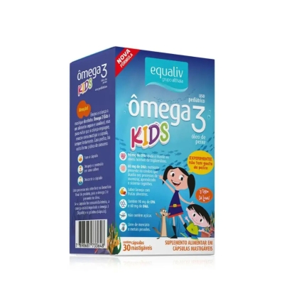Ômega 3 Equaliv Pro Kids Oil Sabor Laranja 30 Cápsulas Mastigáveis
