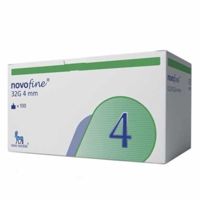 Agulha novofine tip 32gr 4mm 100un