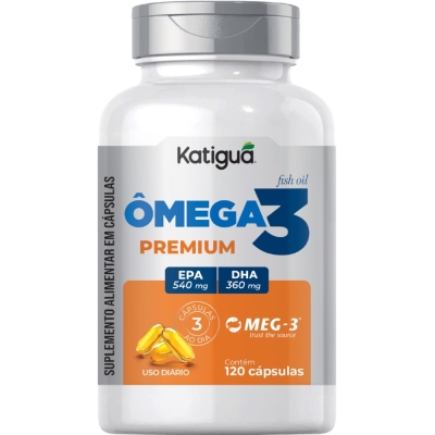 Ômega 3 Premium 540 EPA 360 DHA 1000mg 120 Cápsulas katigua 