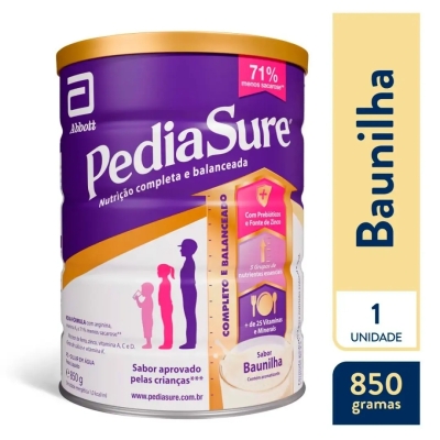 Suplemento Infantil Pediasure 4 a 10 anos Baunilha 850g