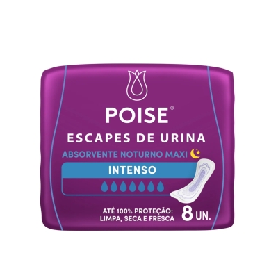 Absorvente Para Escape De Urina Poise Protetor Maxi Absorção Intensa 8 Unidades