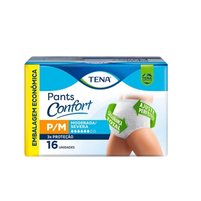 Roupa Íntima Descartável Unissex Tena Pants Confort P/M 16 Unidades