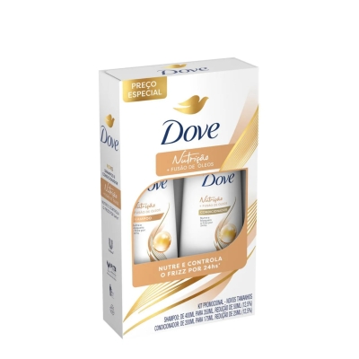 Kit Dove Nutrição + Fusão de Óleos Shampoo 350ml + Condicionador 175ml