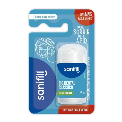 Fio Dental Sanifill Clássico Leve Mais Pague Menos 125 Metros