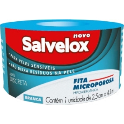 Fita Microporosa Salvelox Branca 2,5cm X 4,5mts 