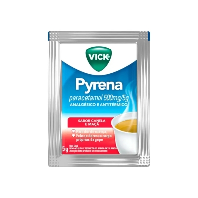 Vick Pyrena Paracetamol 500mg/5g Maçã e Canela Pó para Solução Oral 5g
