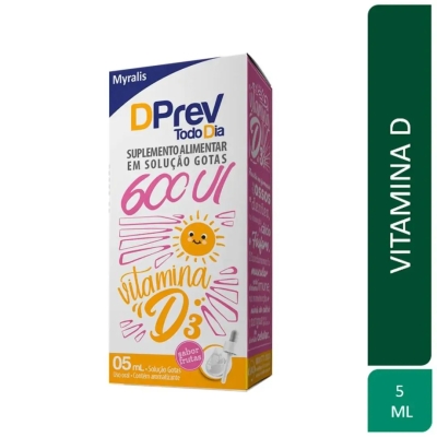 Vitamina D 600UI DPrev Todo Dia Frutas Gotas 5ml