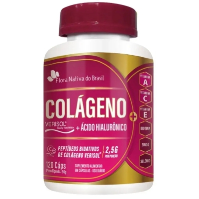Colágeno Verisol com Ácido Hialurônico 120 Cápsulas - Flora Nativa