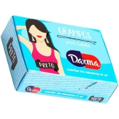 Grampo de Cabelo Darma N5 Preto 100 Unidades