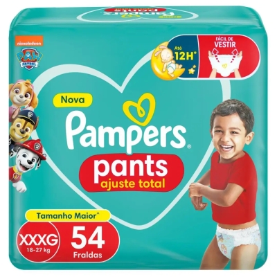 Fralda Pampers Pants Ajuste Total XXXG 54 Unidades