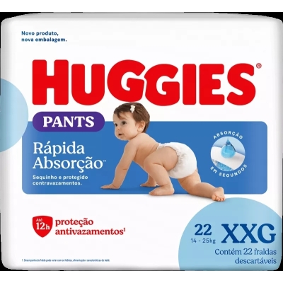 Fralda Huggies Pants Rápida Absorção Mega XXG 22 Unidades
