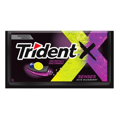 Goma de Mascar Trident Sem Açúcar XSenses Acid Blueberry 8g
