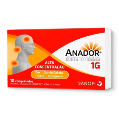 Anador Dipirona Monoidratada 1G 10 Comprimidos