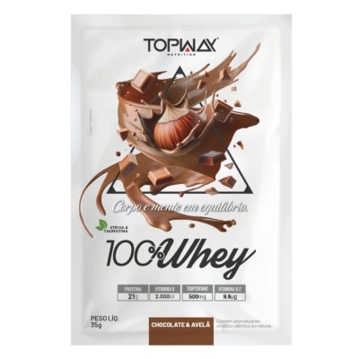 Whey Protein Topway 100% Concentrado Chocolate com Avelã Sachê 35g