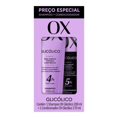 Kit Shampoo 200ml + Condicionador 170ml Uso Diário Ox Glicólico