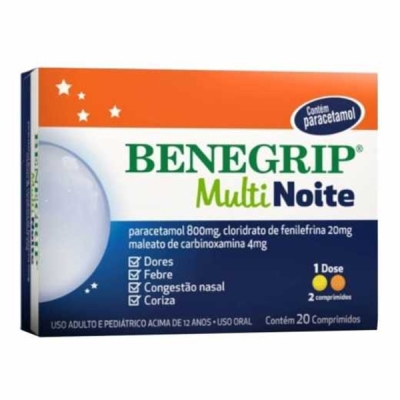 Benegrip multi noite 20 comprimidos