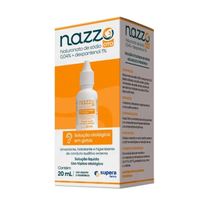 Nazzo Oto Hialuronato de Sódio 0,04% + Dexpantenol 1% Solução Otológica Gotas 20ml
