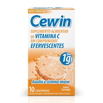 Cewin eferv 1g 10 cpr laranja