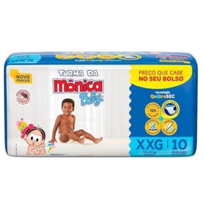 Fralda Turma Da Monica Jumbinho XXG 10 Unidades 