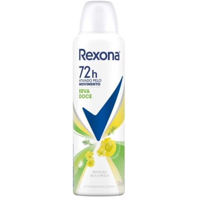 Desod rexona aero 150ml fem erva doce 