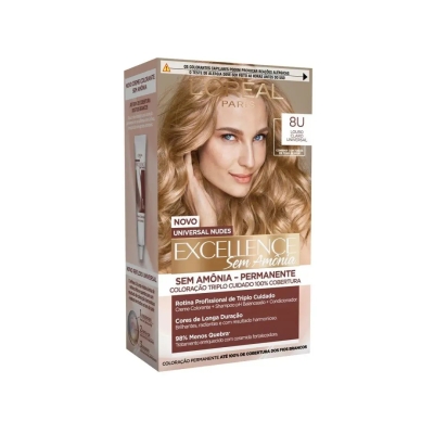 Tinta de Cabelo Permanente Imédia Excellence L'Oréal Paris Sem Amônia - 8U Louro Claro Universal