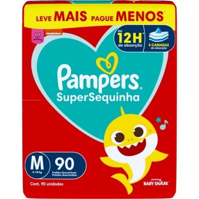 Fralda Pampers Super Sequinha M 90 Unidades 