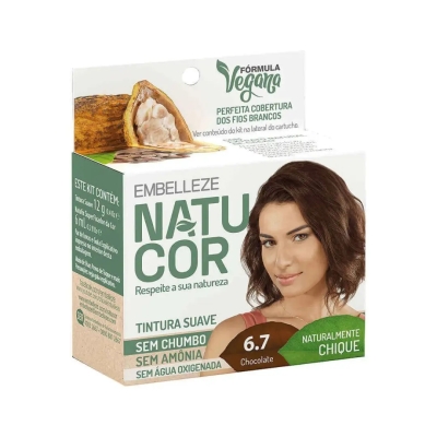 Tinta de Cabelo Permanente Embelleze Natucor - 6.7 Chocolate